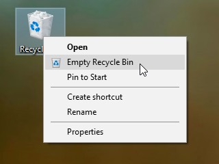 حذف دائمی فایل ها از سطل آشغال 